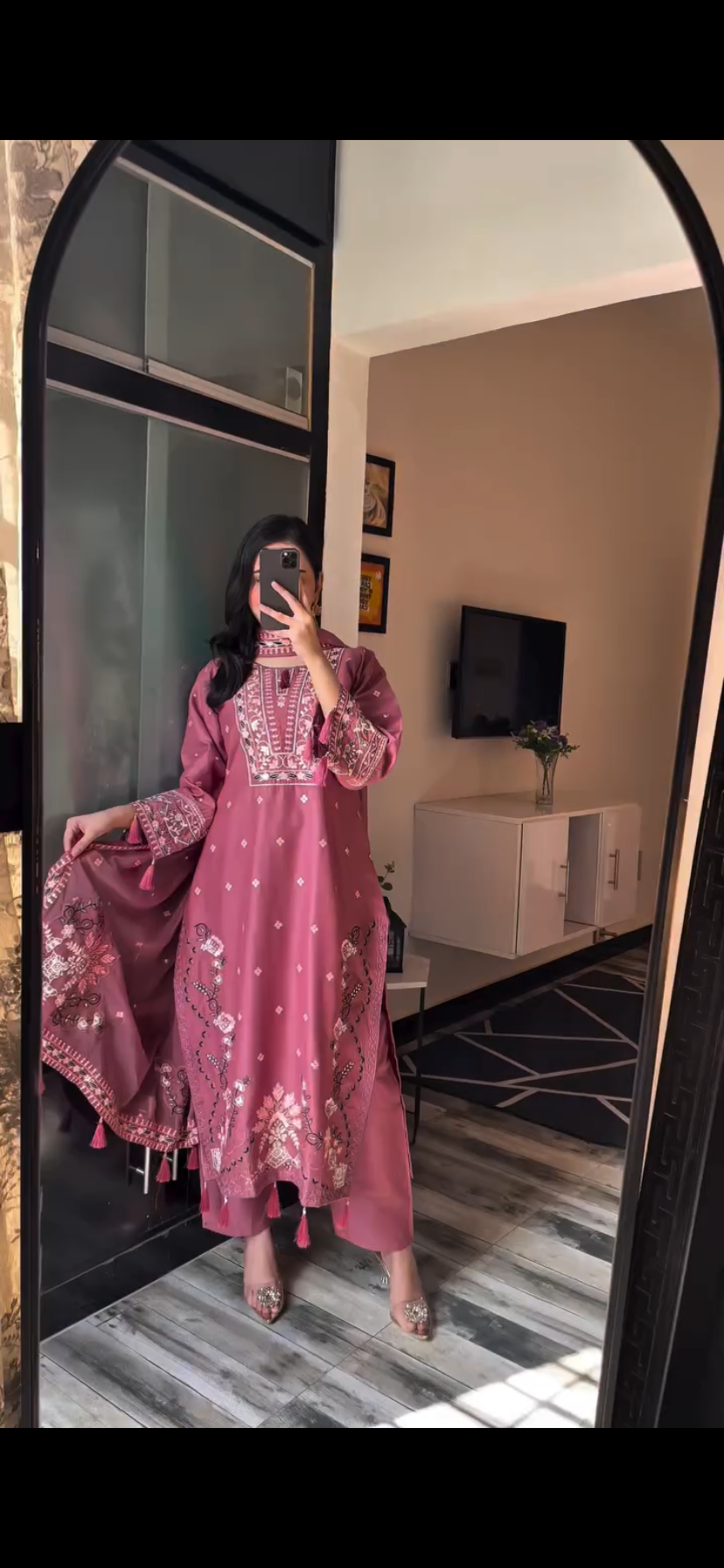 Blush Grace 3PC – Embroidered Lawn Suit