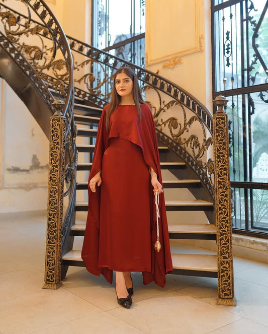 Mahroon Cape dress