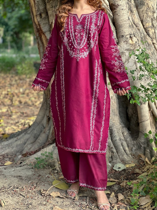 🌸 ZEENAT EMBROIDERY 2PC – Heavy Embroidery 🌸